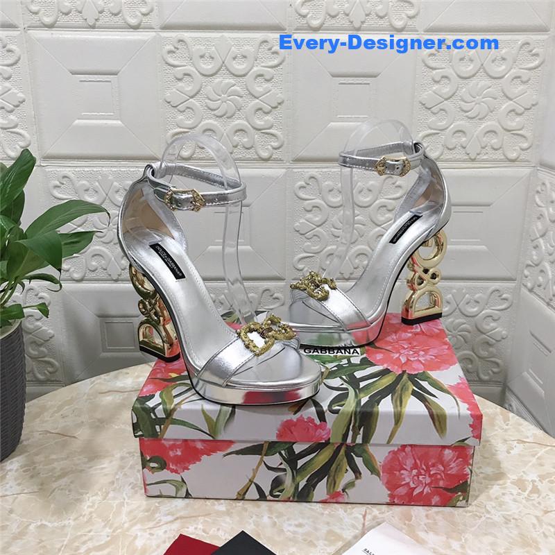 Dolce & Gabbana d&g platform DG big gold buckle heel sandals