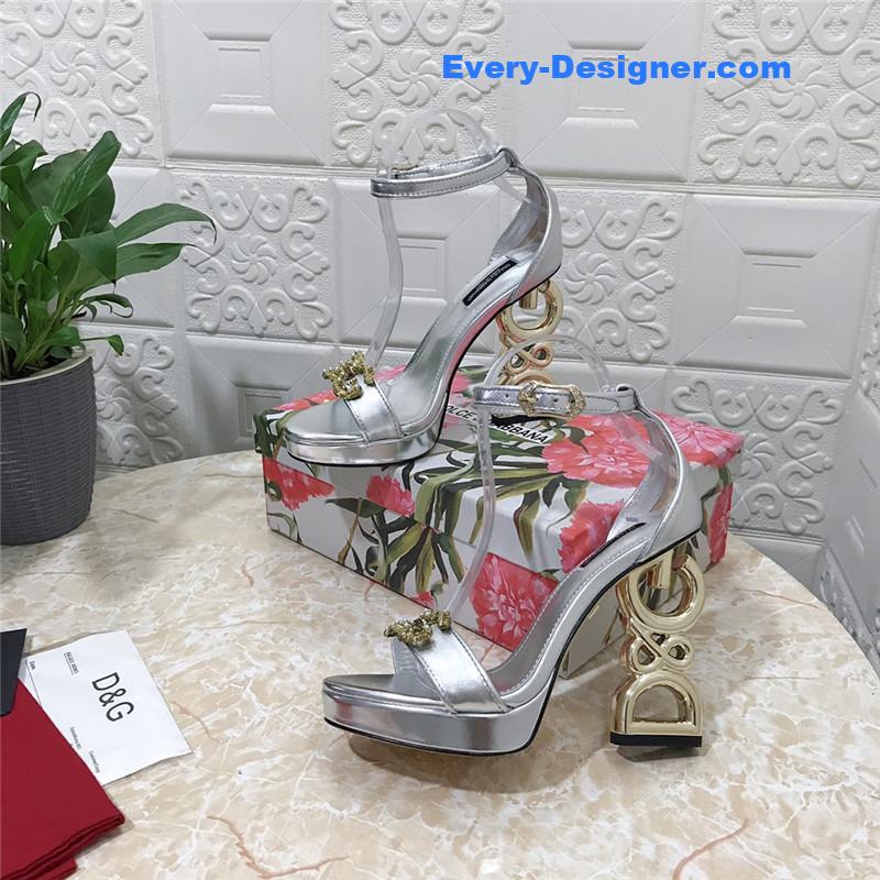 Dolce & Gabbana d&g platform DG big gold buckle heel sandals