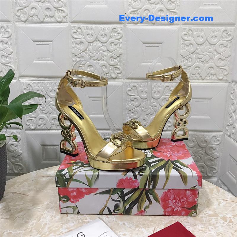 Dolce & Gabbana d&g platform DG big gold buckle heel sandals