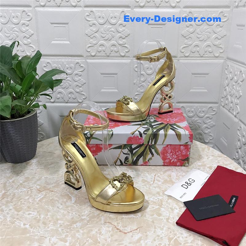 Dolce & Gabbana d&g platform DG big gold buckle heel sandals