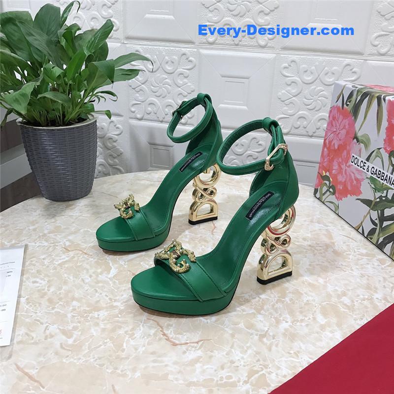 Dolce & Gabbana d&g platform DG big gold buckle heel sandals