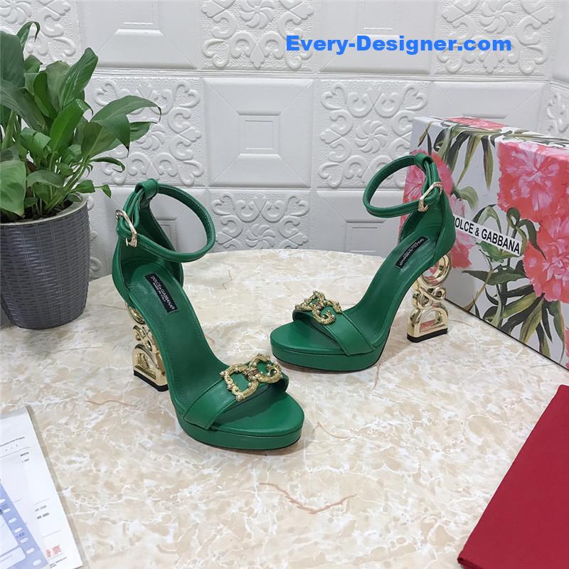 Dolce & Gabbana d&g platform DG big gold buckle heel sandals