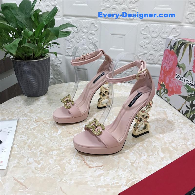 Dolce & Gabbana d&g platform DG big gold buckle heel sandals