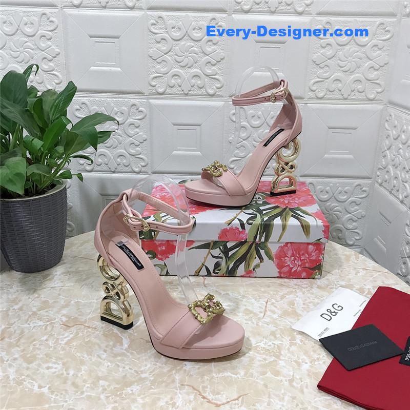 Dolce & Gabbana d&g platform DG big gold buckle heel sandals