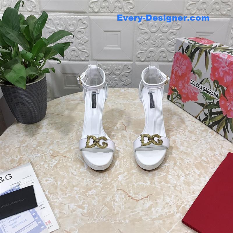 Dolce & Gabbana d&g platform DG big gold buckle heel sandals