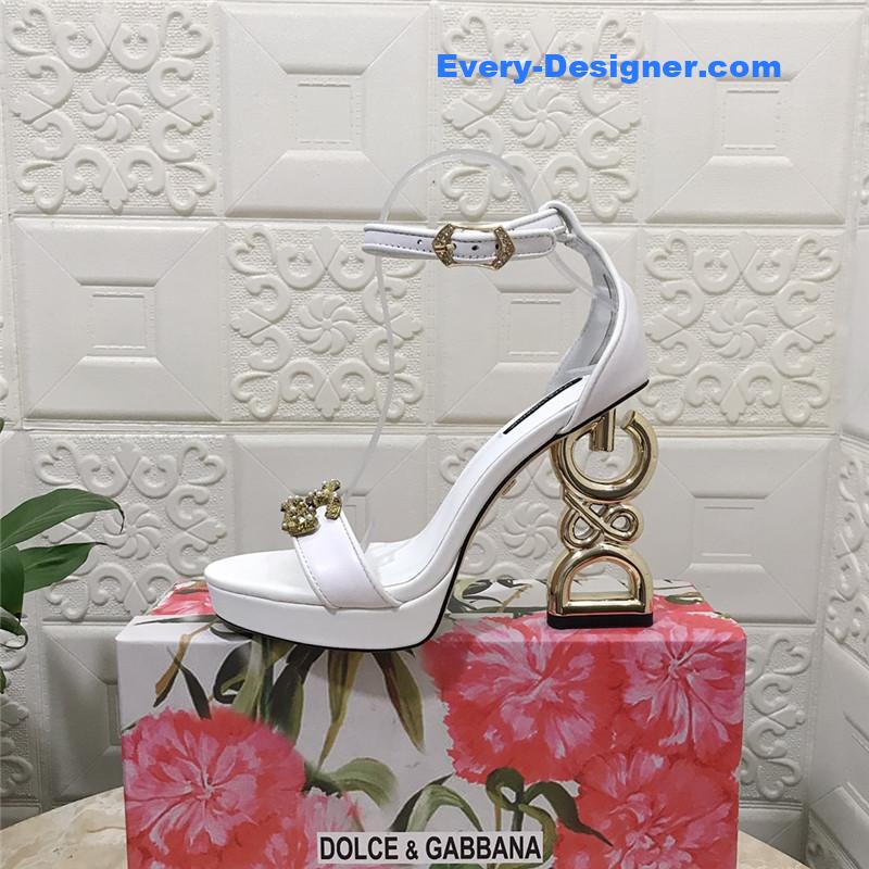 Dolce & Gabbana d&g platform DG big gold buckle heel sandals