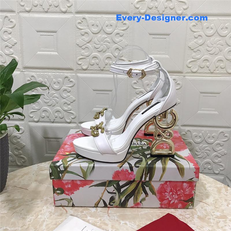 Dolce & Gabbana d&g platform DG big gold buckle heel sandals