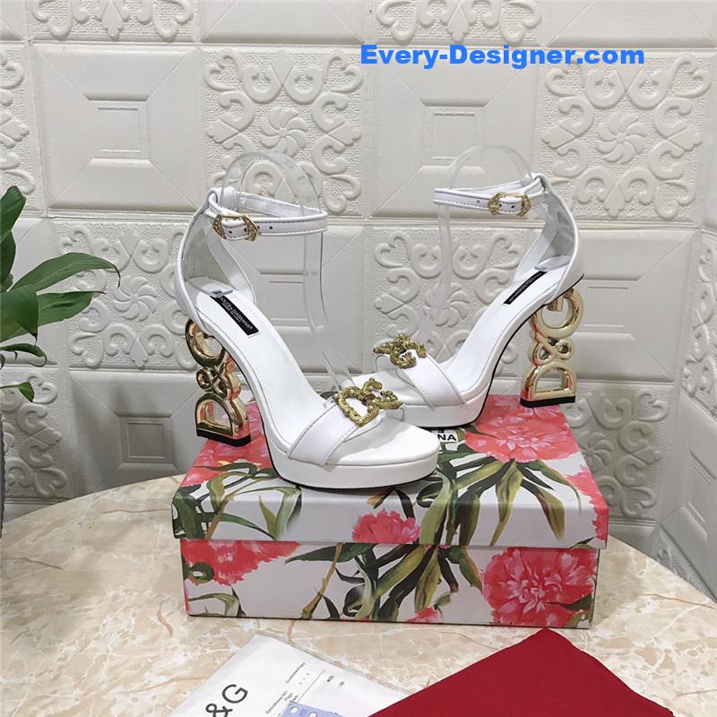 Dolce & Gabbana d&g platform DG big gold buckle heel sandals