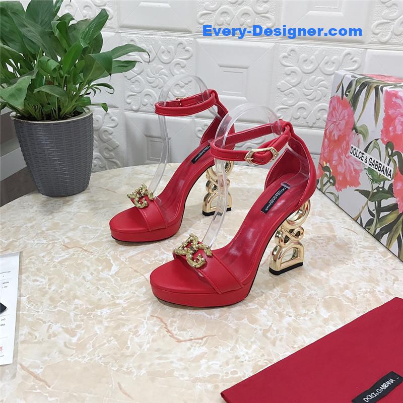 Dolce & Gabbana d&g platform DG big gold buckle heel sandals