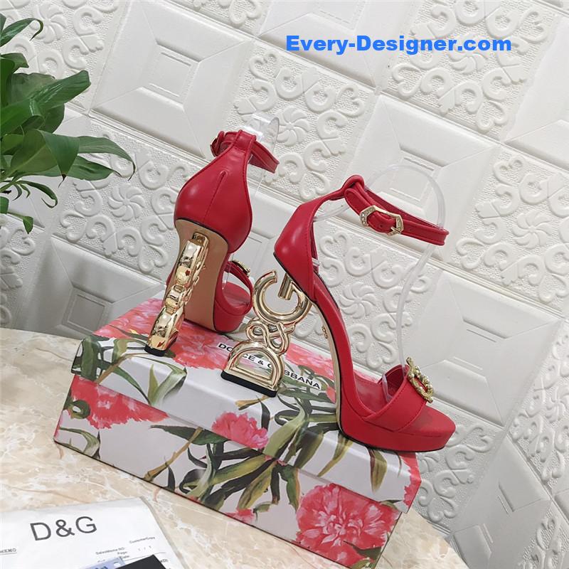 Dolce & Gabbana d&g platform DG big gold buckle heel sandals