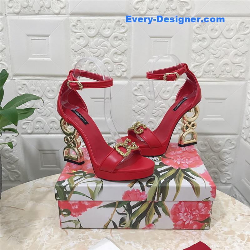 Dolce & Gabbana d&g platform DG big gold buckle heel sandals