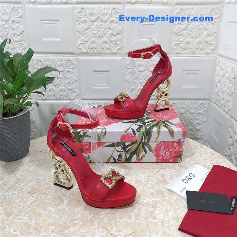 Dolce & Gabbana d&g platform DG big gold buckle heel sandals