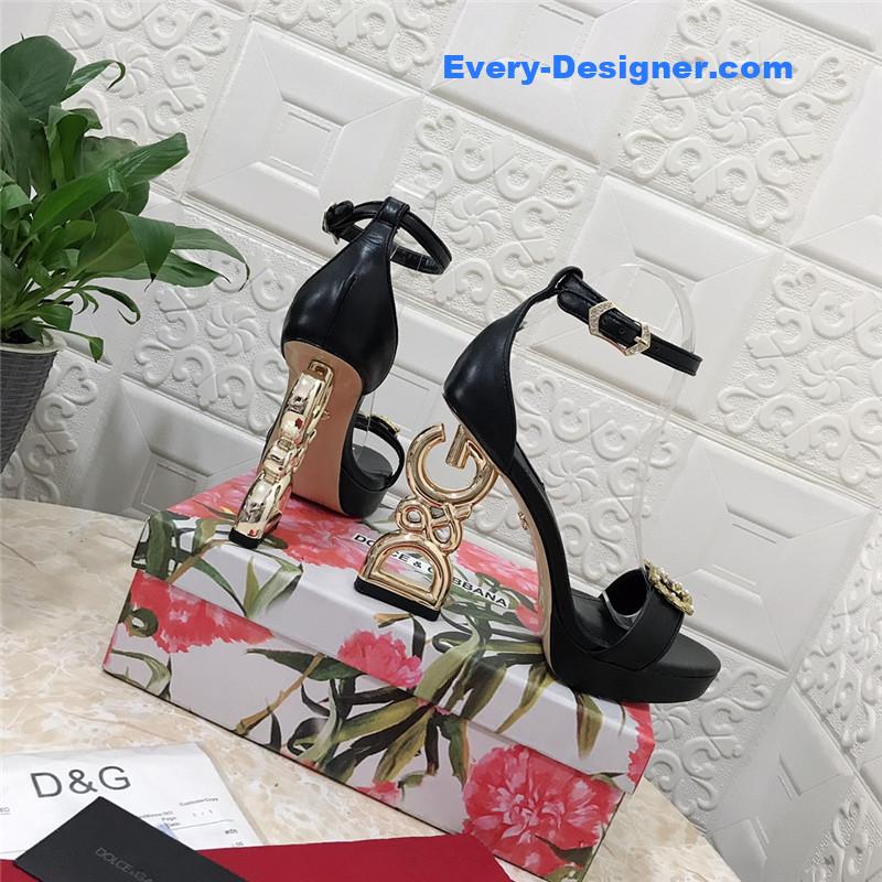 Dolce & Gabbana d&g platform DG big gold buckle heel sandals