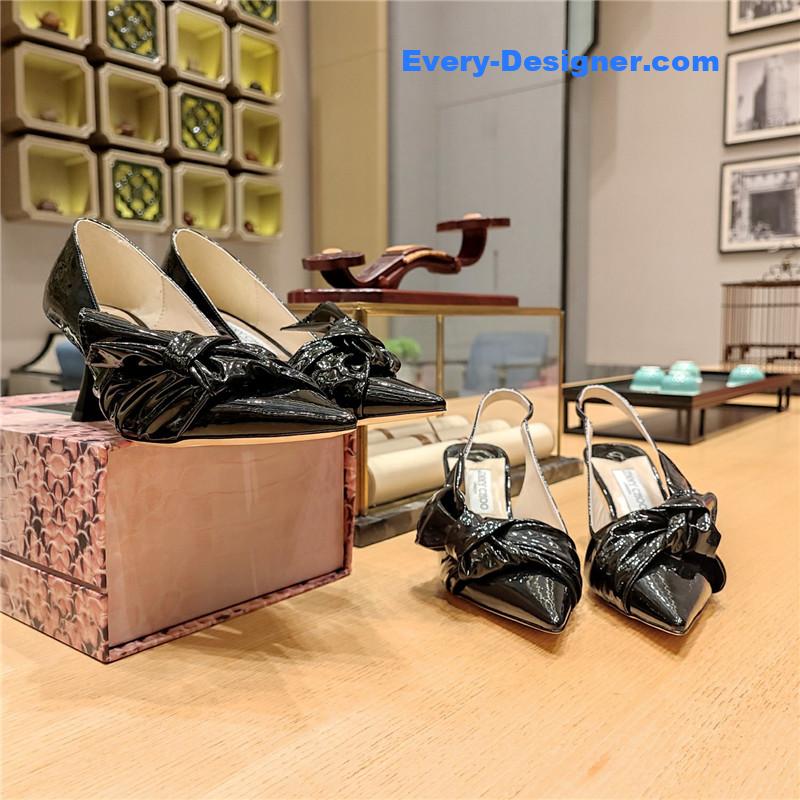 J1m*y Ch00 ruffled knot wrinkled sandals