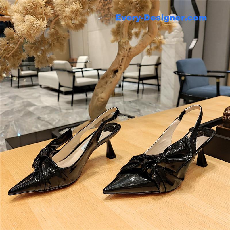 J1m*y Ch00 ruffled knot wrinkled sandals