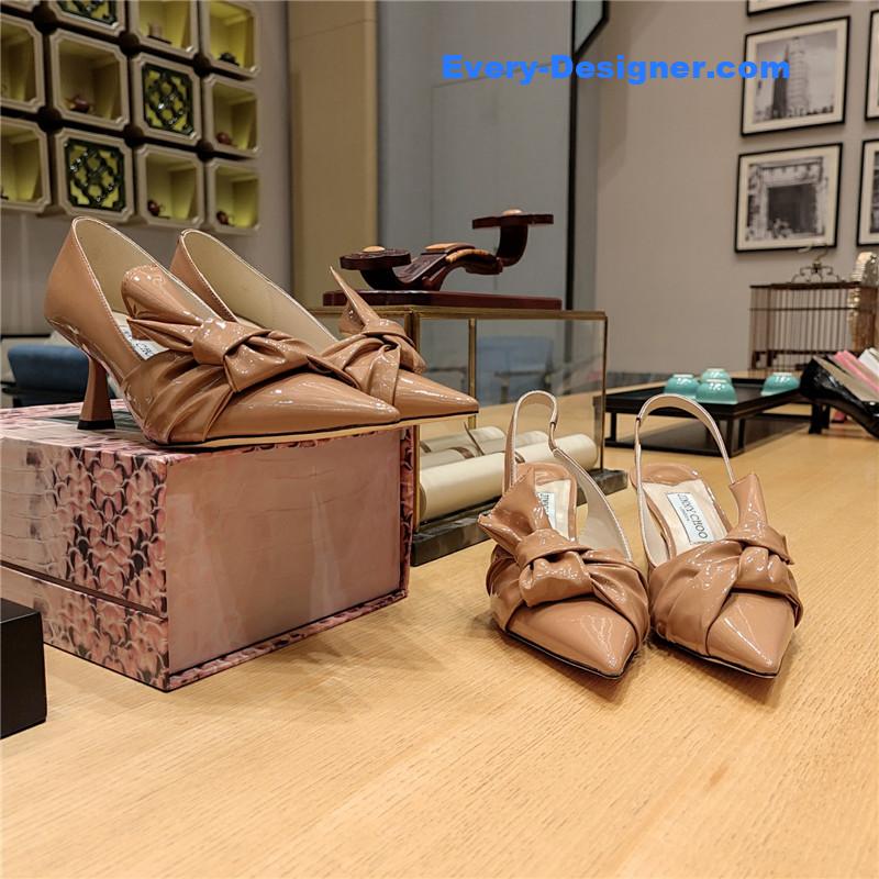 J1m*y Ch00 ruffled knot wrinkled sandals