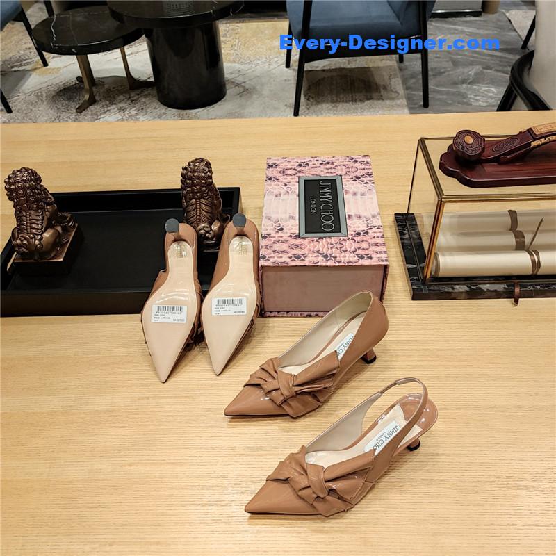 J1m*y Ch00 ruffled knot wrinkled sandals