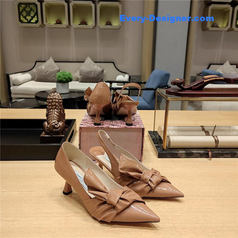 J1m*y Ch00 ruffled knot wrinkled sandals