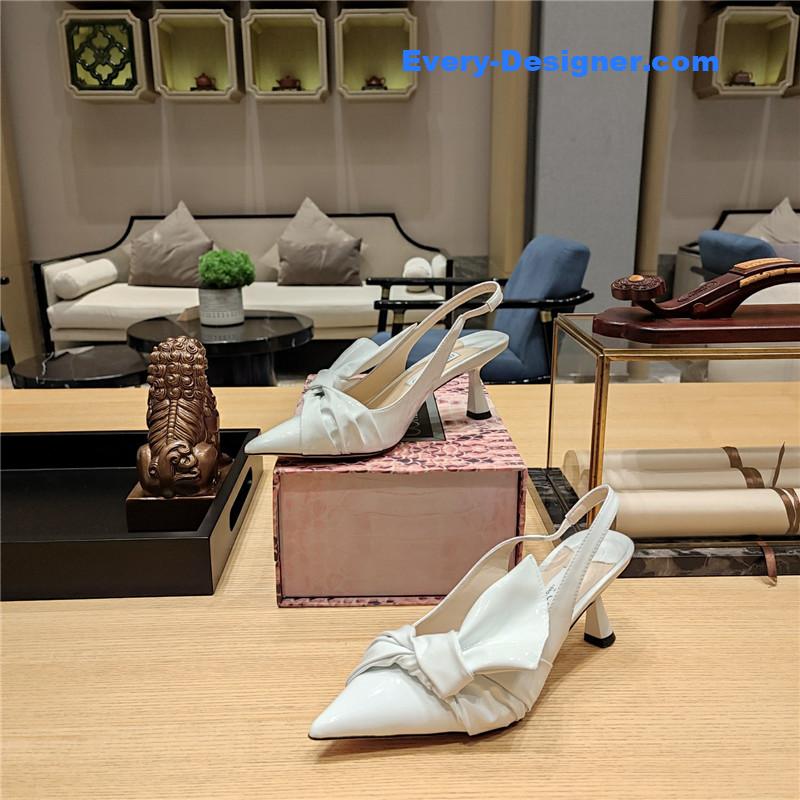 J1m*y Ch00 ruffled knot wrinkled sandals