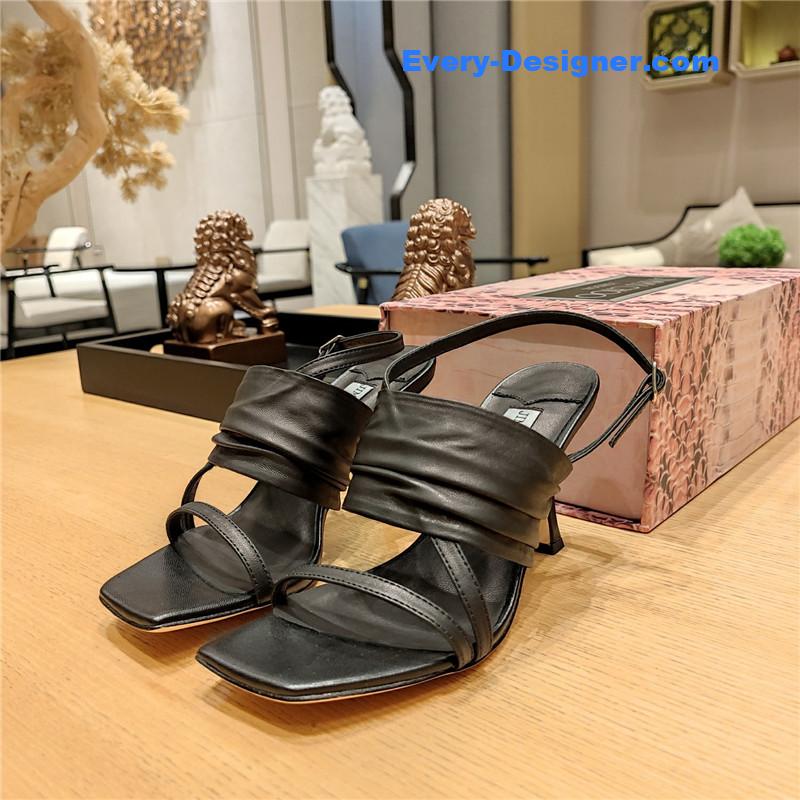 J1m*y Ch00 high heel square toe sandals