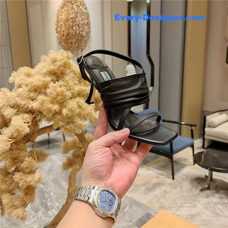 J1m*y Ch00 high heel square toe sandals