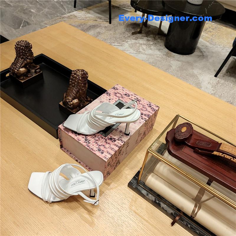 J1m*y Ch00 high heel square toe sandals