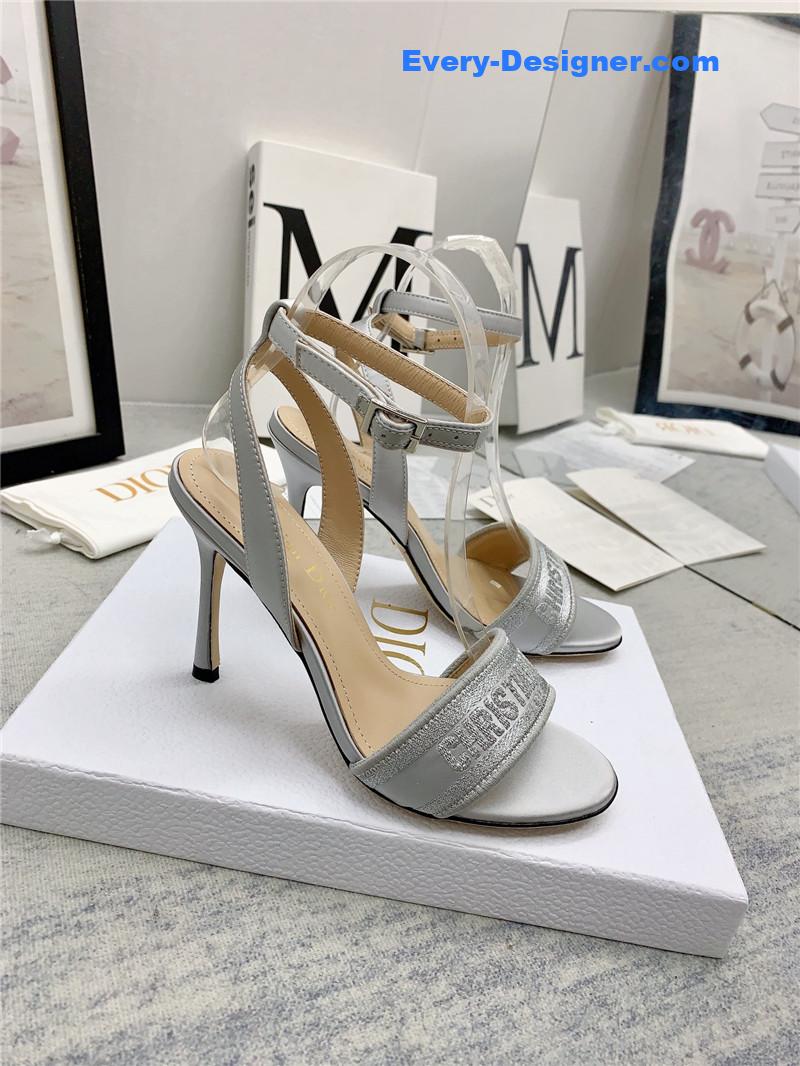dior fashion embroidered hot diamond high-heeled sandals