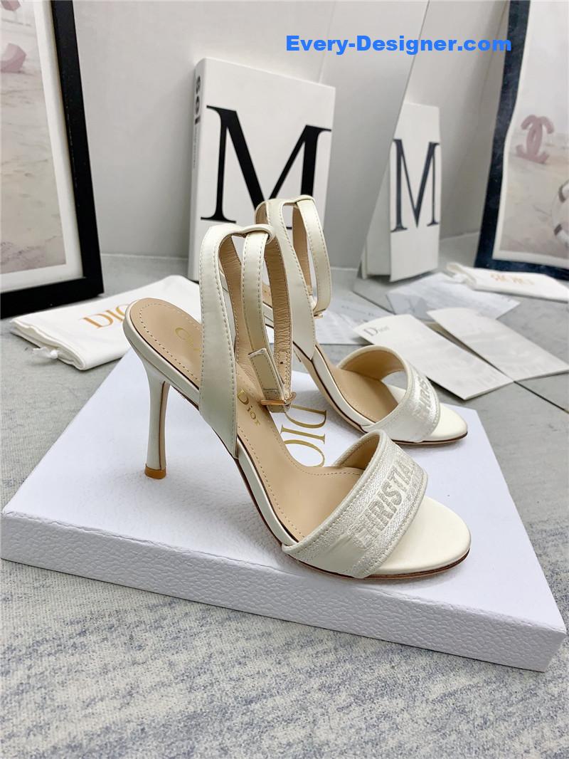 dior fashion embroidered hot diamond high-heeled sandals