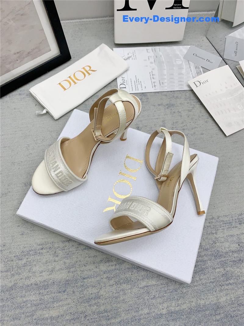 dior fashion embroidered hot diamond high-heeled sandals