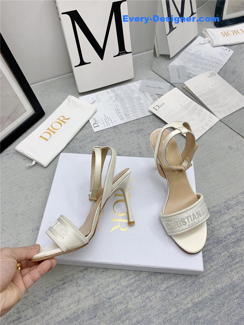 dior fashion embroidered hot diamond high-heeled sandals
