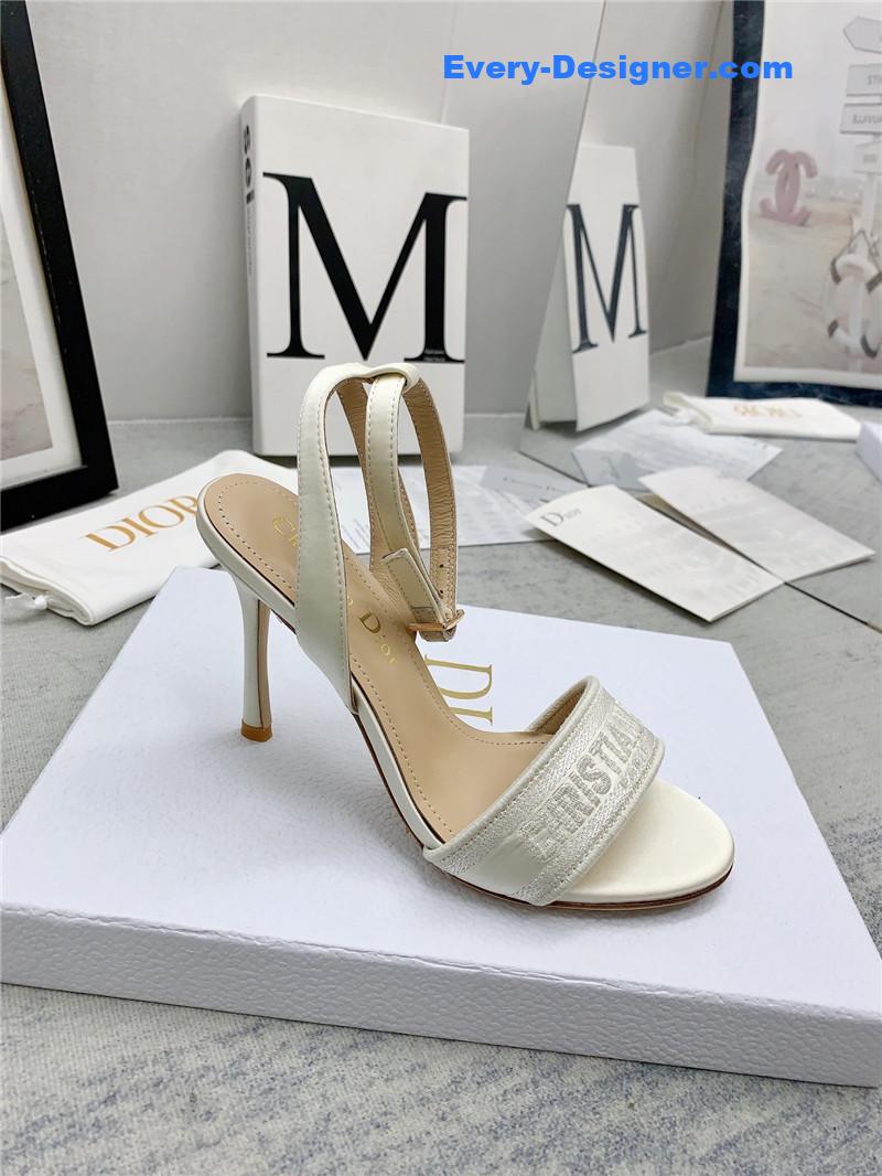 dior fashion embroidered hot diamond high-heeled sandals