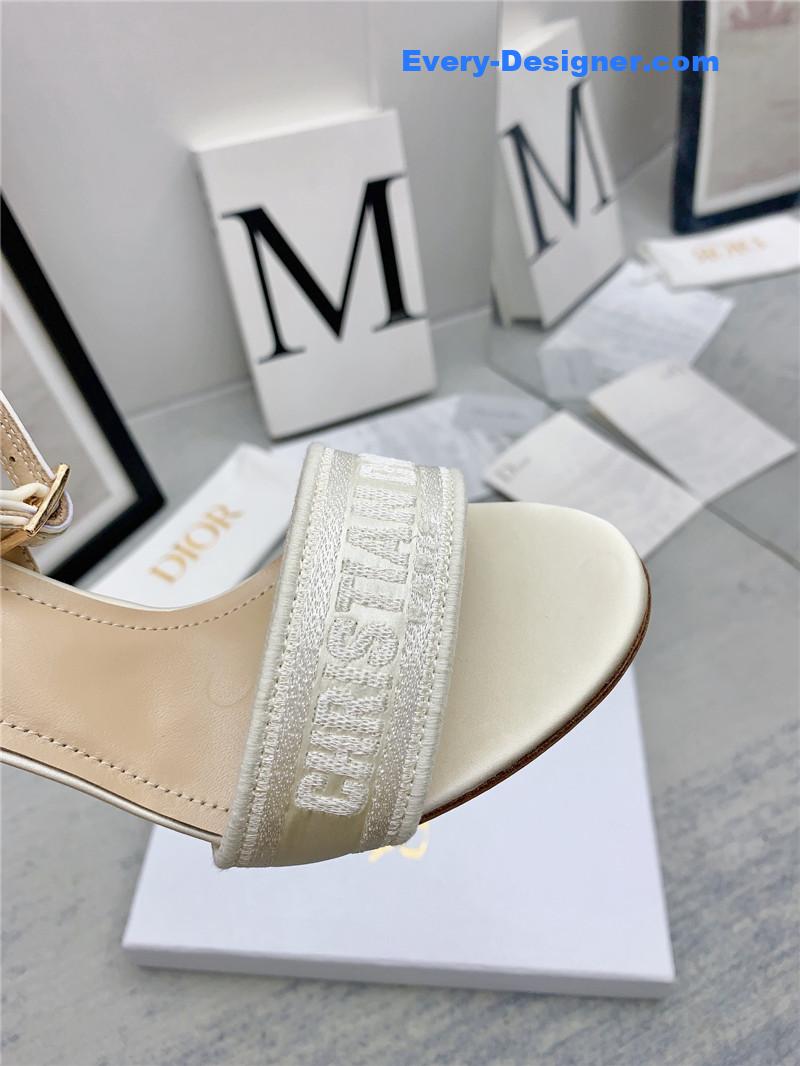 dior fashion embroidered hot diamond high-heeled sandals