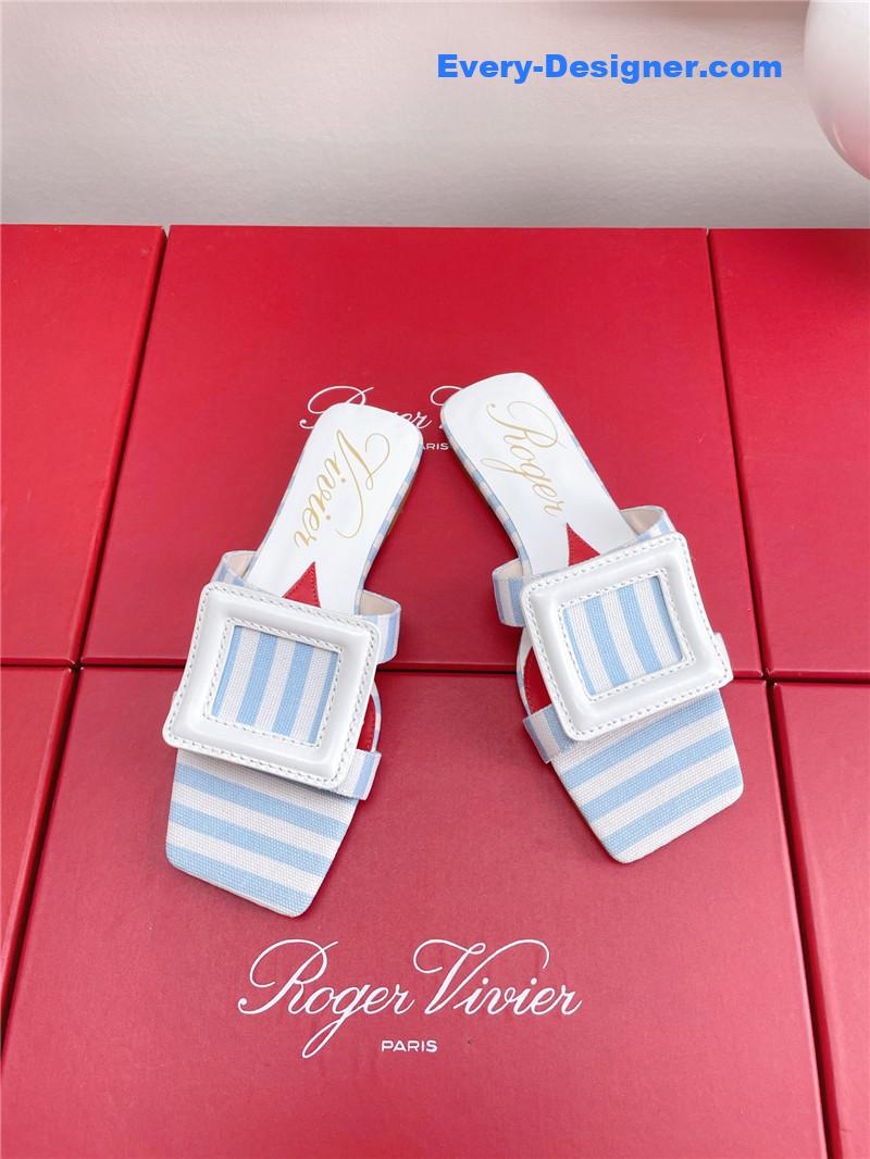 Roger vivier embroidered buckle mules