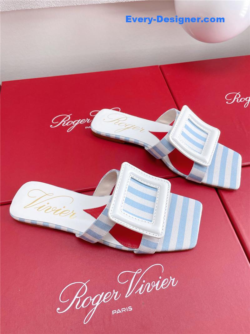 Roger vivier embroidered buckle mules