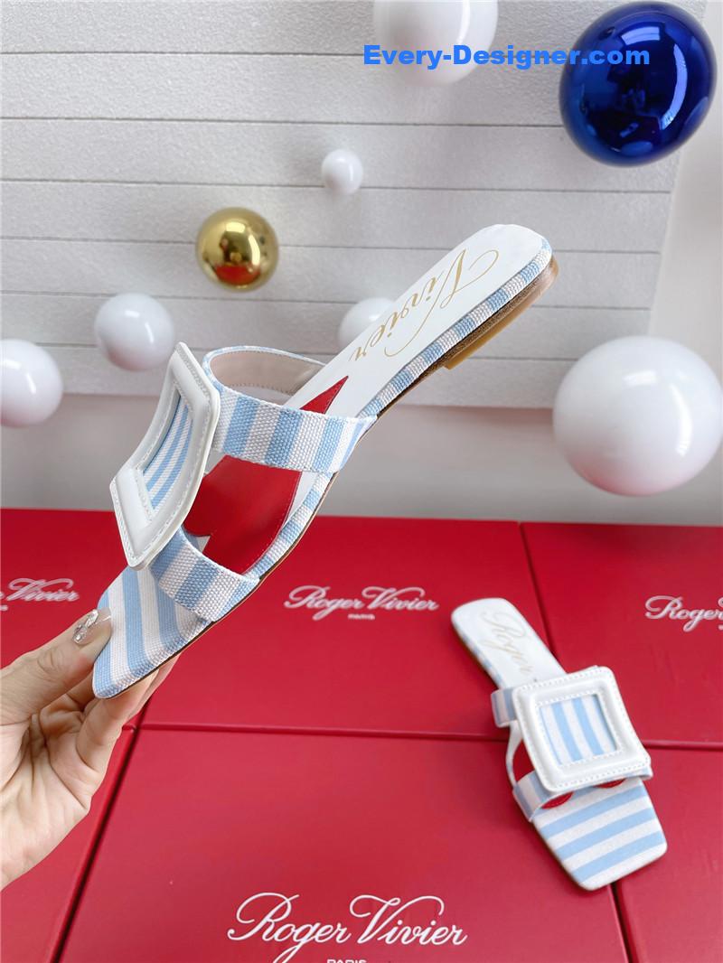 Roger vivier embroidered buckle mules