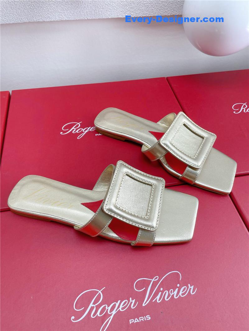 Roger vivier embroidered buckle mules