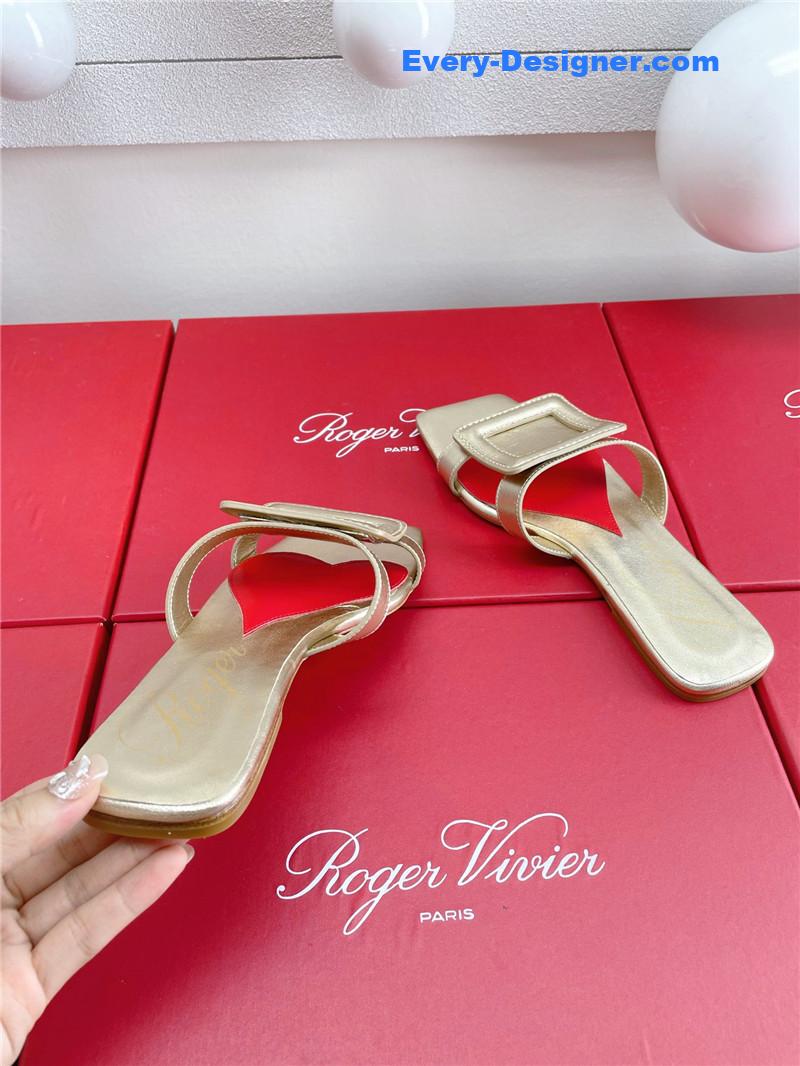 Roger vivier embroidered buckle mules