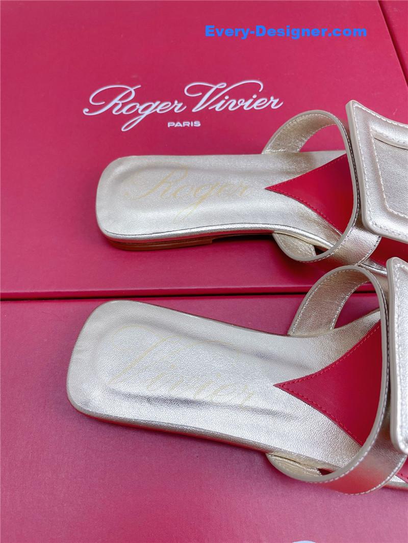 Roger vivier embroidered buckle mules