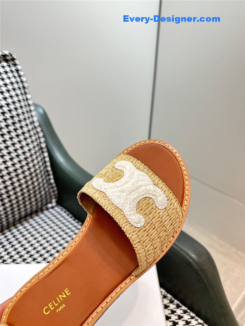 Ce1i*e british style flat micro logo sandals and slippers