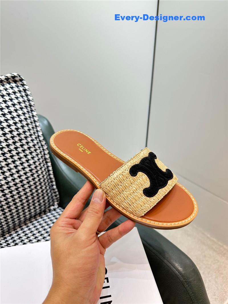 Ce1i*e british style flat micro logo sandals and slippers