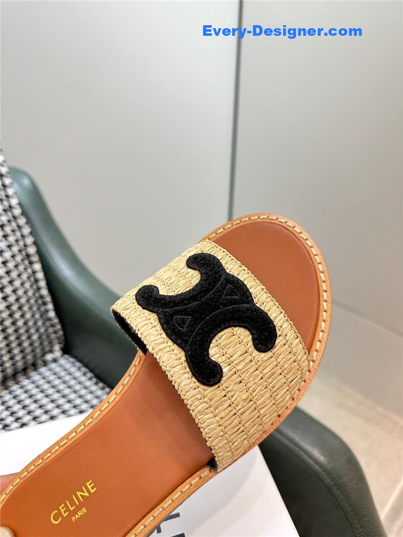 Ce1i*e british style flat micro logo sandals and slippers