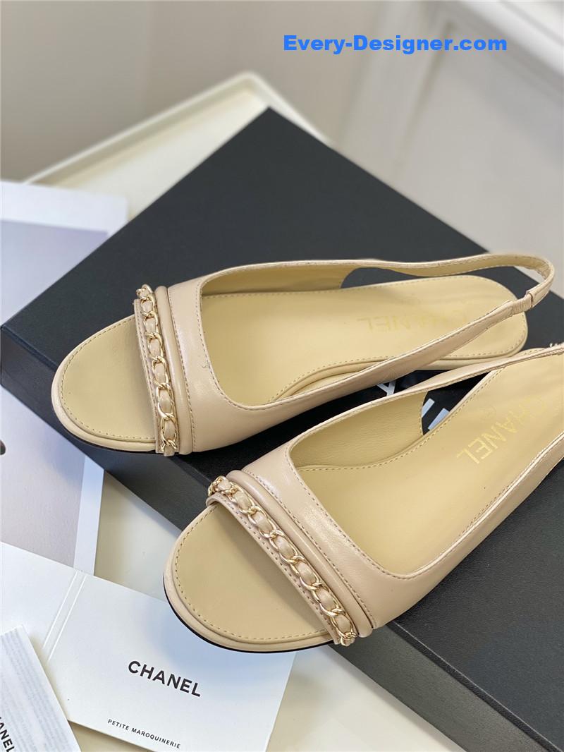 CC new chain fish mouth sandals