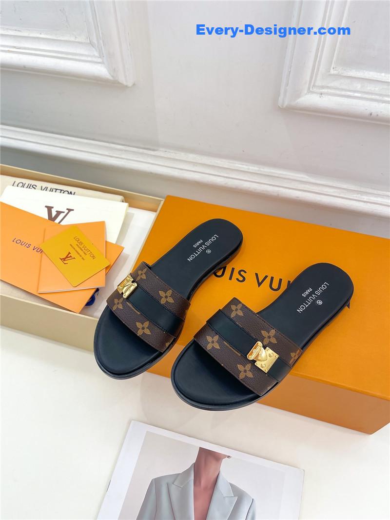louis vuitton LV metal buckle slippers