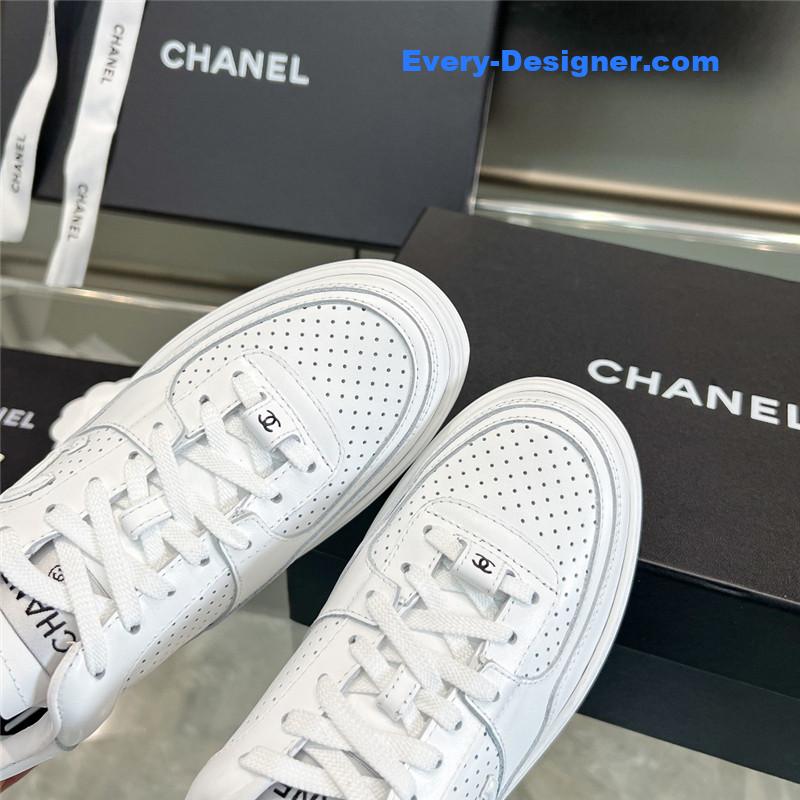 Ch**el new full leather panda color casual sneakers