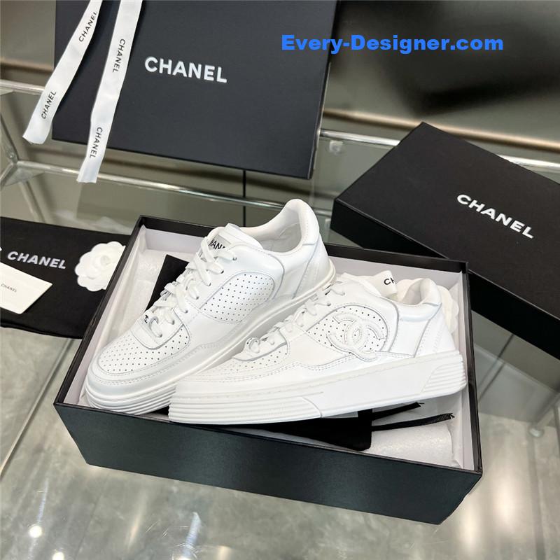 Ch**el new full leather panda color casual sneakers