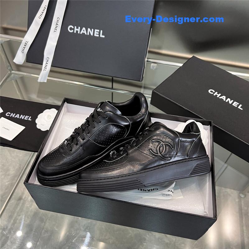 Ch**el new full leather panda color casual sneakers