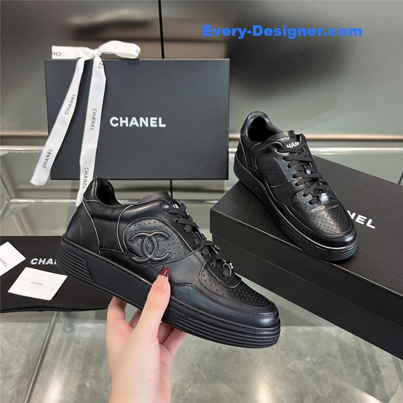 Ch**el new full leather panda color casual sneakers