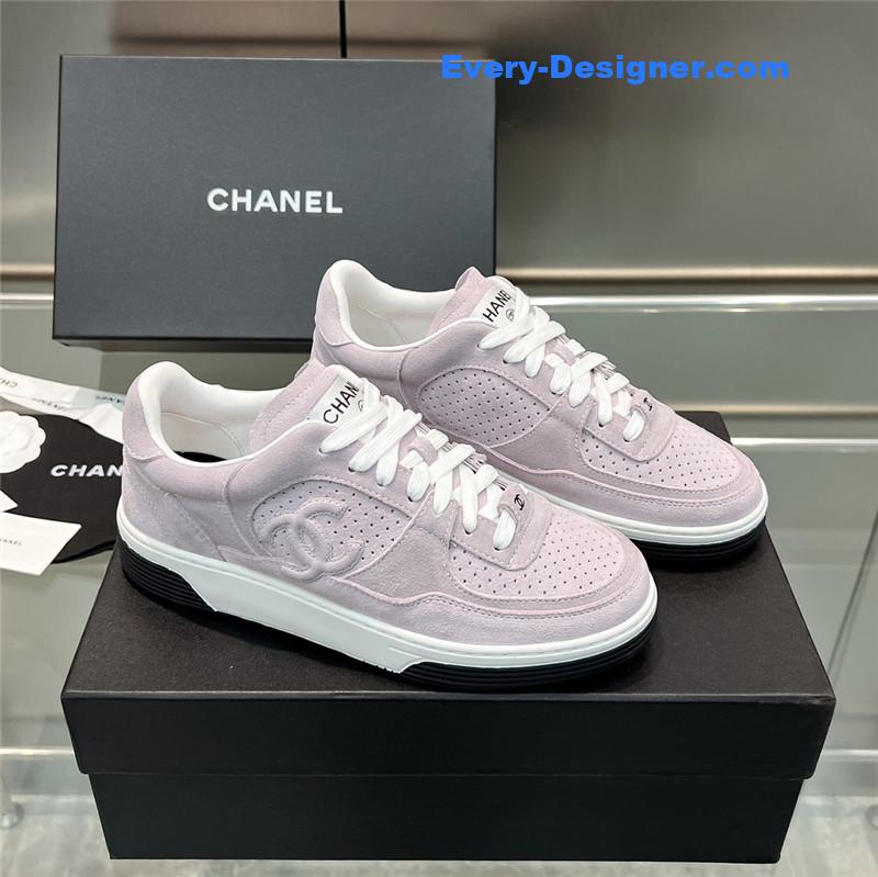 Chanel new full leather panda color casual sneakers
