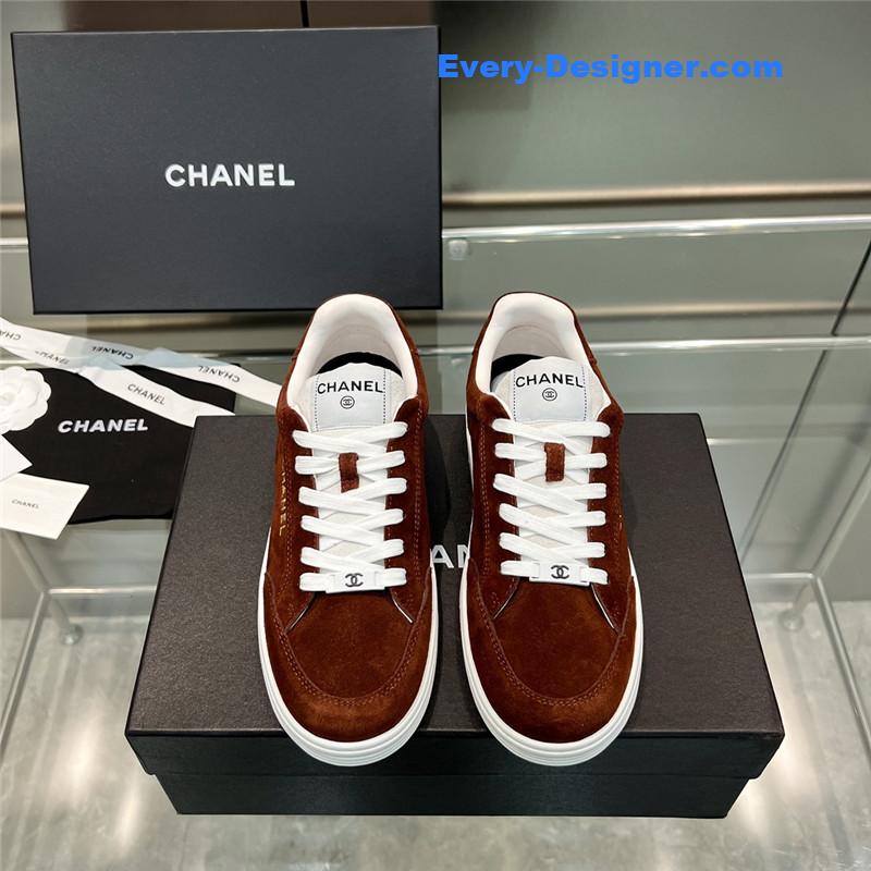 Ch**el new full leather panda color casual sneakers