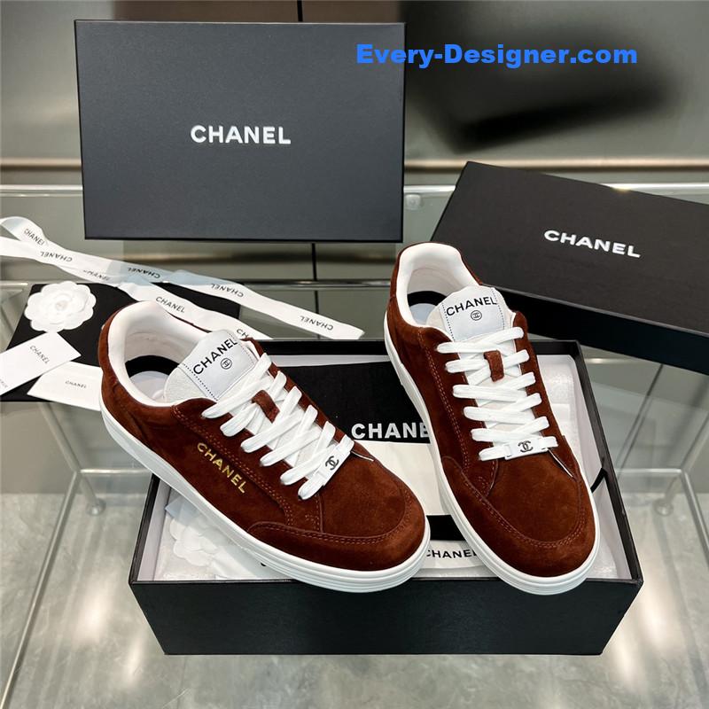 Ch**el new full leather panda color casual sneakers